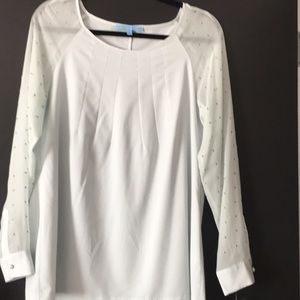 Aqua blouse. Silver beads. New - never worn.